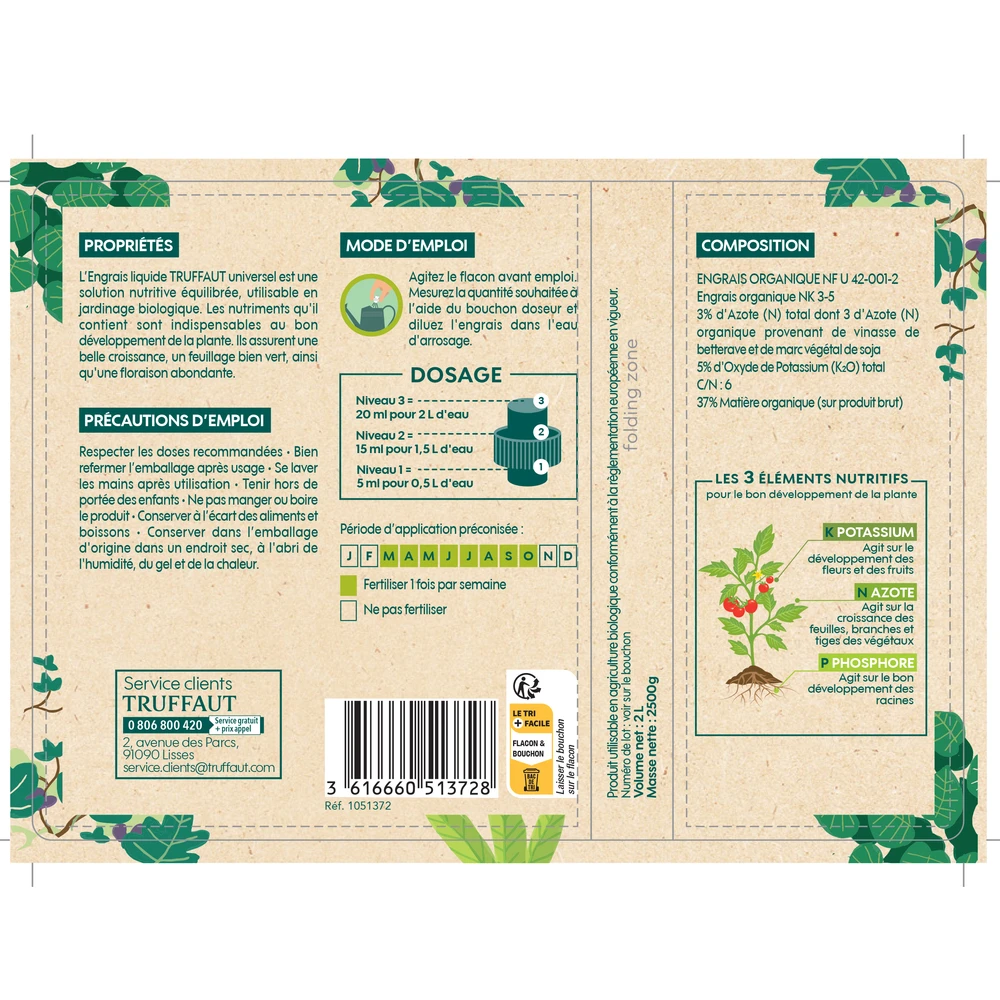 Engrais Liquide Truffaut Universel 2 L 4 Engrais Liquide Truffaut Universel 2 L – Image 2