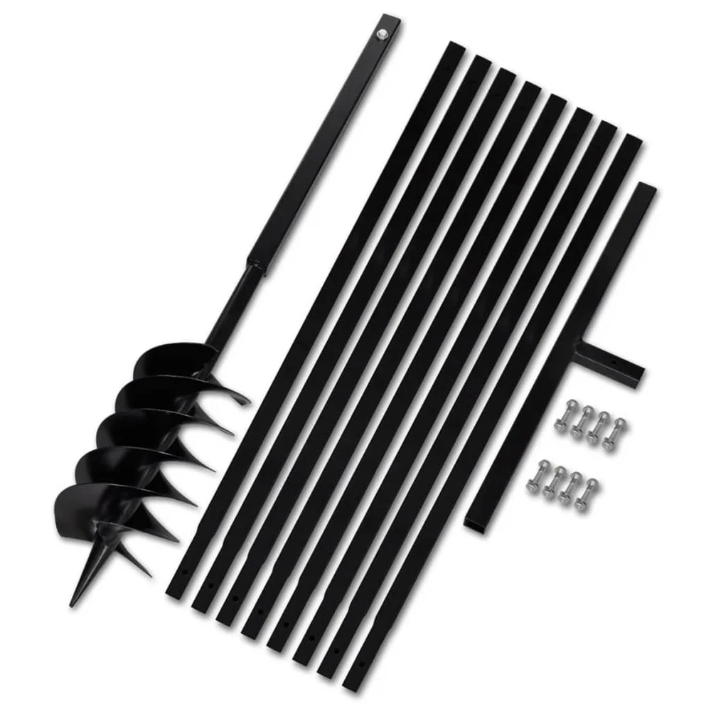 VIDAXL Tarière De Sol Avec Manche 150 Mm Et Tube D'extension 9 M Acier 3 VIDAXL Tarière De Sol Avec Manche 150 Mm Et Tube D'extension 9 M Acier