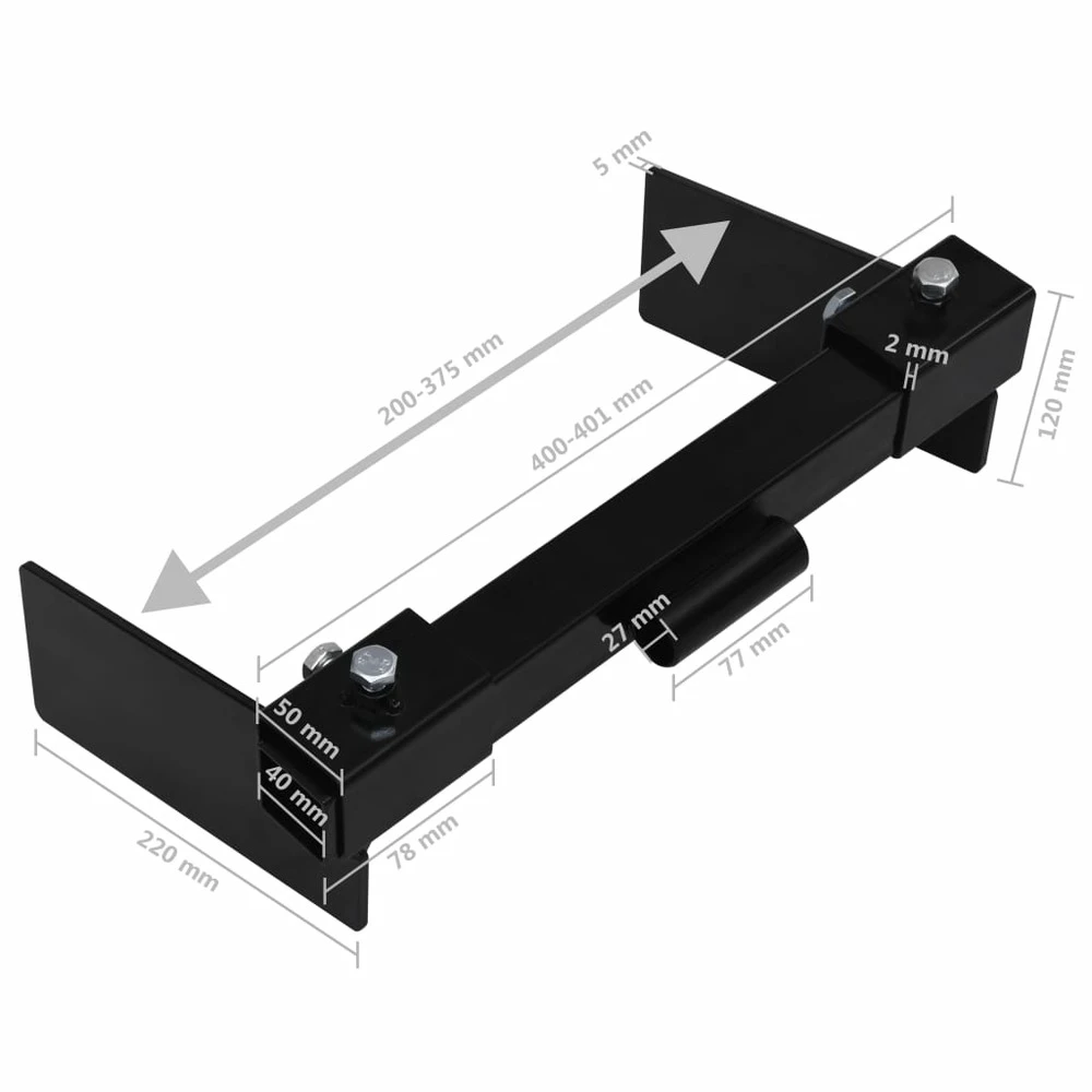 VIDAXL Adaptateur De Chasse-neige Pour Tondeuse à Gazon Noir 9 VIDAXL Adaptateur De Chasse-neige Pour Tondeuse à Gazon Noir – Image 7