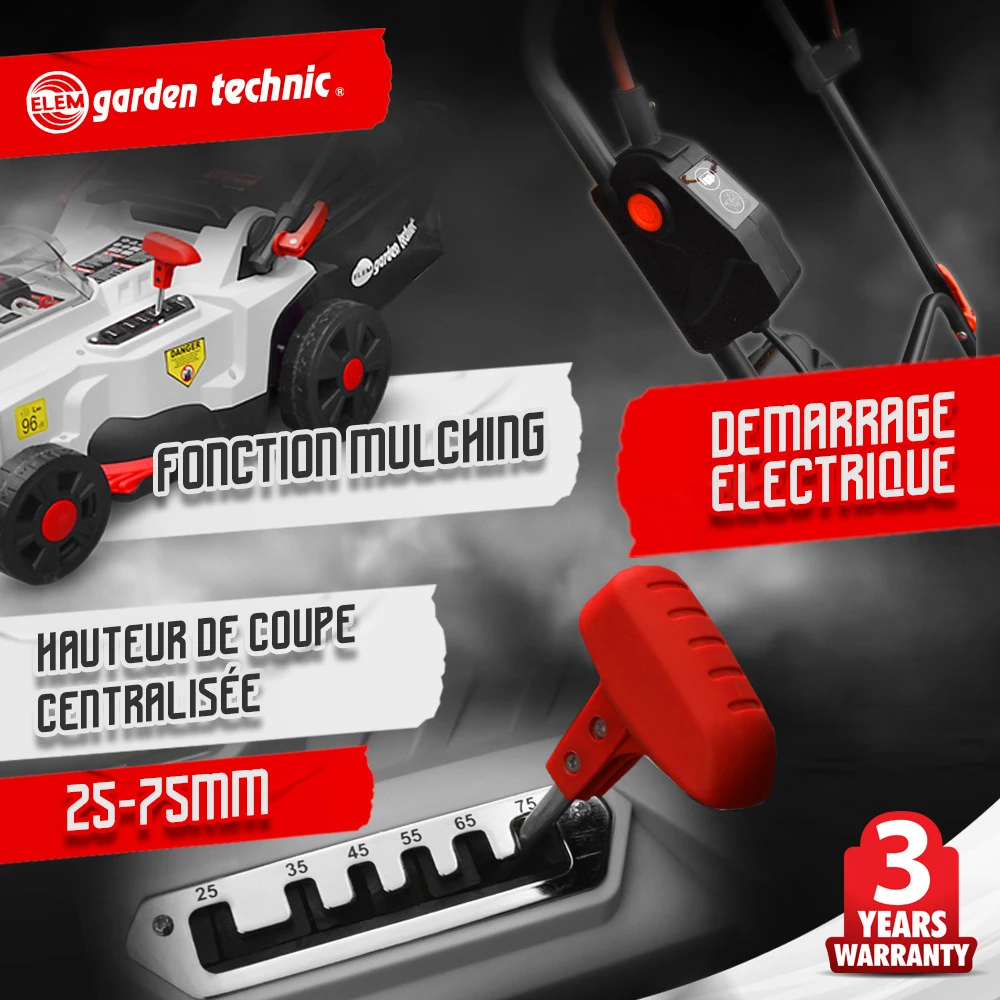 Tondeuse Rechargeable 40v (2x20v) 37cm - Batteries Et Chargeur Fournis - Elem Ga 5 Tondeuse Rechargeable 40v (2x20v) 37cm - Batteries Et Chargeur Fournis - Elem Ga – Image 3
