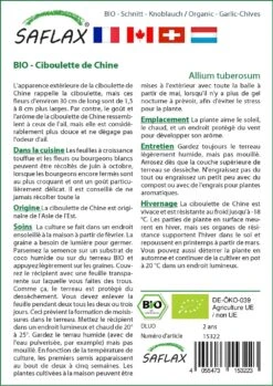 Kit De Culture - Bio - Ciboulette De Chine - 100 Graines - Allium Tuberosum 11 Kit De Culture - Bio - Ciboulette De Chine - 100 Graines - Allium Tuberosum -Einhell Boutique 6406414b121373.86359171