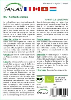 Kit De Culture - Bio - Cerfeuil Commun - 800 Graines - Anthriscus Cerefolium -Einhell Boutique 640641c8a98f11.52285899