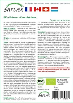 Kit De Culture - Bio - Poivron - Chocolat Doux - 10 Graines - Capsicum Annuum 7 Kit De Culture - Bio - Poivron - Chocolat Doux - 10 Graines - Capsicum Annuum -Einhell Boutique 640641e55c1b33.99257532