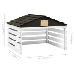 VIDAXL Garage De Tondeuse à Gazon Noir Et Blanc 78x74x54 Cm Sapin -Einhell Boutique 6480d35b51d154.69838512