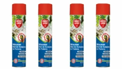 Lot De 4 Mousses Anti Nid & Anti-guêpes & Frelons | 4x600 Ml | Mousse