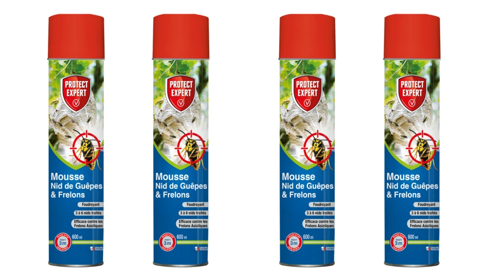 Lot De 4 Mousses Anti Nid & Anti-guêpes & Frelons | 4x600 Ml | Mousse 3 Lot De 4 Mousses Anti Nid & Anti-guêpes & Frelons | 4x600 Ml | Mousse