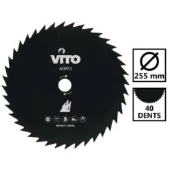 Lame De Coupe 255mm Vito Pour Débroussailleuse -40 Dents Alesage 25.4 Standard -Einhell Boutique e8199c87e6680f49